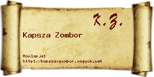 Kapsza Zombor névjegykártya